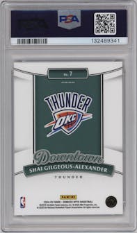 Shai Gilgeous-Alexander from the 2024-25 Donruss Optic set graded by PSA and given an overall grade of 10.