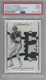Randall Cunningham from the 2022 Panini Flawless set featuring a Emerald parallel graded by PSA and given an overall grade of 9.