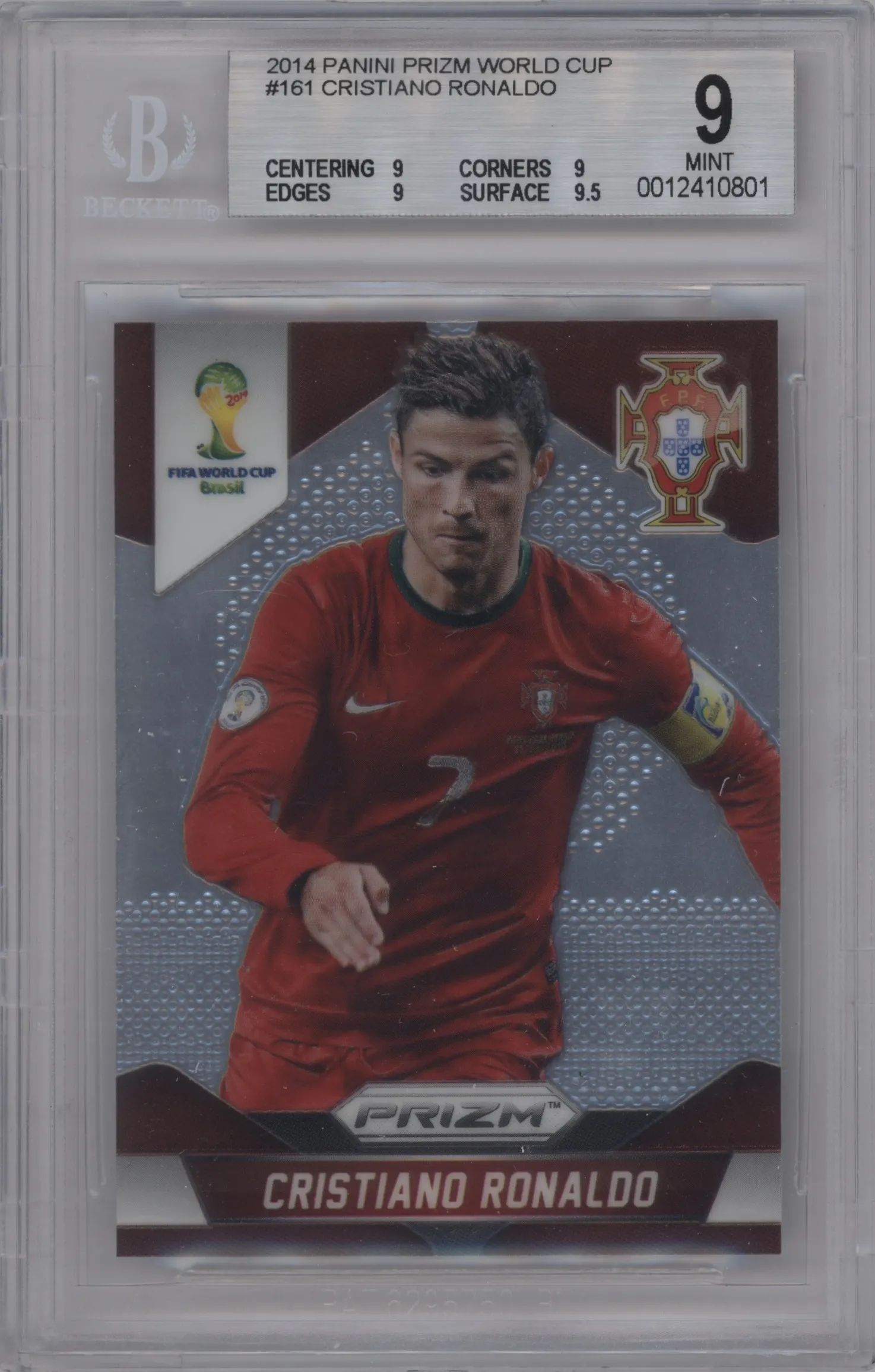 2014 Panini Prizm World Cup Portugal Cristiano Ronaldo BGS 9