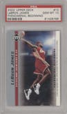 LeBron James from the 2003-04 Upper Deck set graded by PSA and given an overall grade of 10.