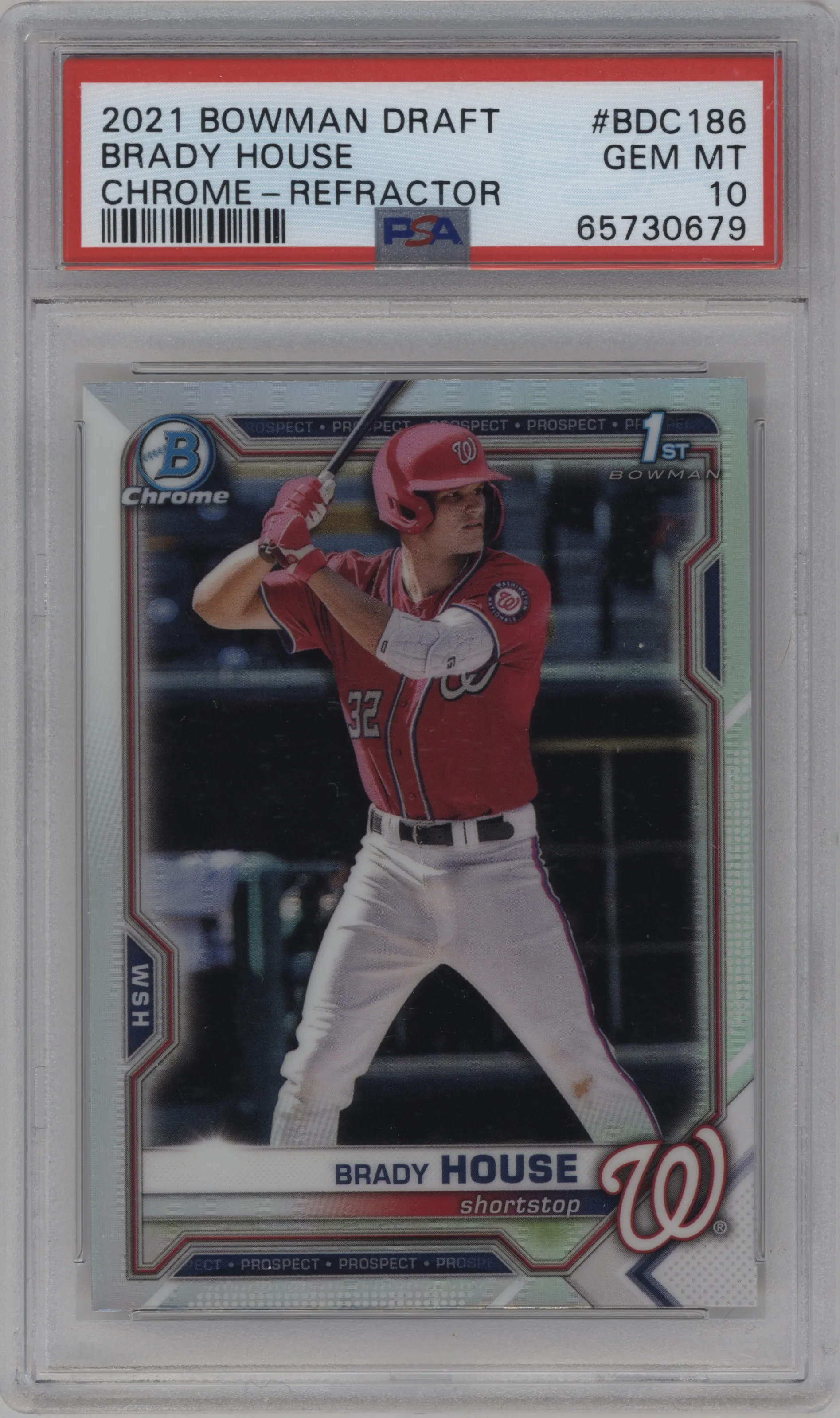 2021 Bowman Draft Chrome Brady House Refractor PSA 10