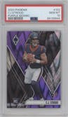 C.J. Stroud from the 2023 Panini Phoenix set featuring a Purple Seismic parallel graded by PSA and given an overall grade of 10.