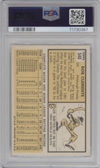 Bob Clemente from the 1963 Topps set graded by PSA and given an overall grade of 6.