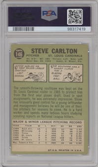 Steve Carlton from the 1967 Topps set graded by PSA and given an overall grade of 4.
