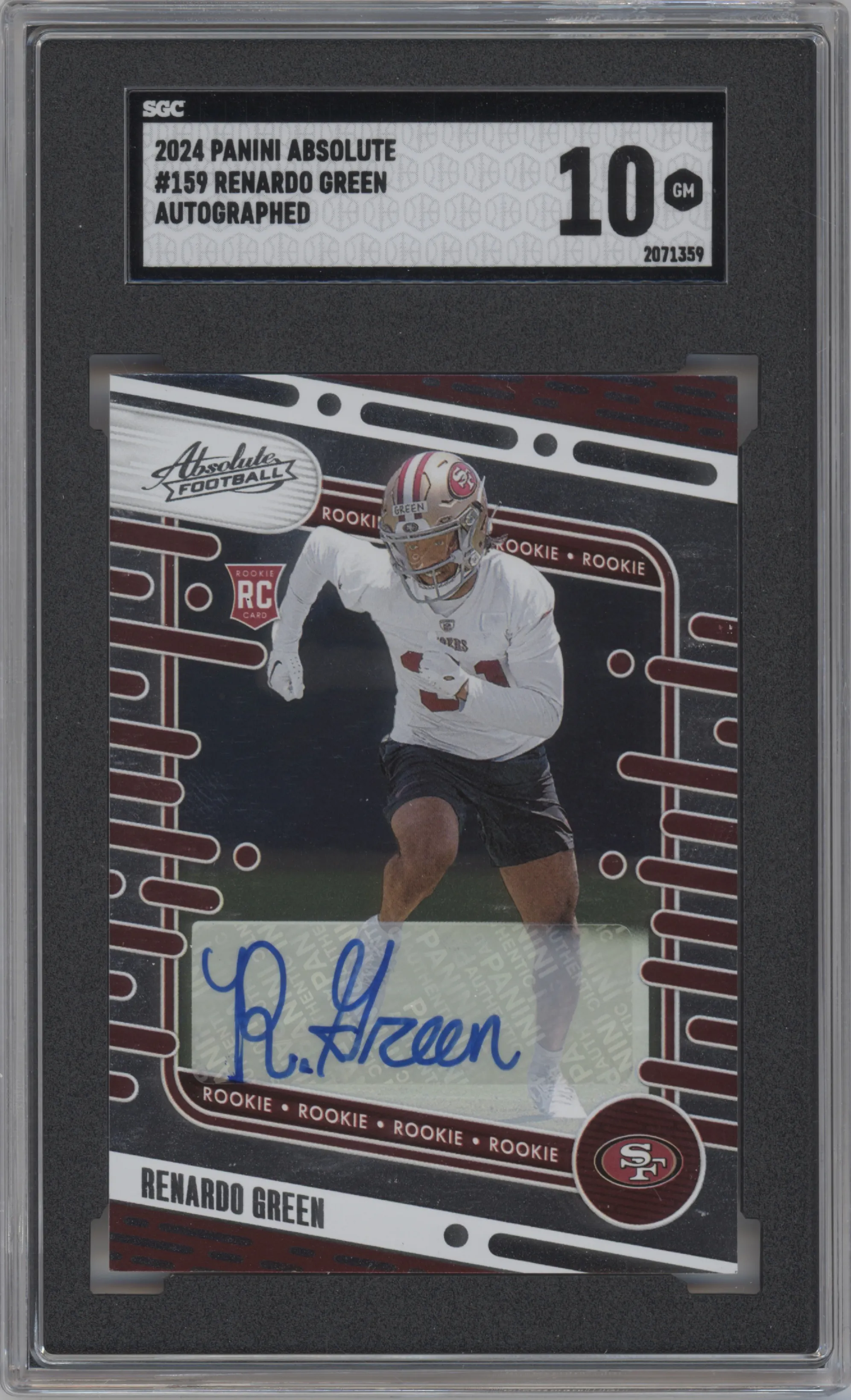 2024 Panini Absolute Sig.Rookies Renardo Green #159 SGC 10
