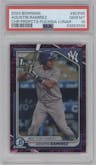 Agustin Ramirez from the 2024 Bowman set featuring a Fuchsia Lunar Glow Refractor parallel graded by PSA and given an overall grade of 10.