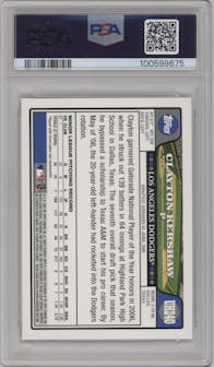 Clayton Kershaw from the 2008 Topps Updates & Highlights set graded by PSA and given an overall grade of 9.