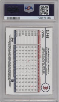 Nomar Garciaparra from the 2024 Topps Chrome set featuring a Orange Refractor parallel graded by PSA and given an overall grade of 10.