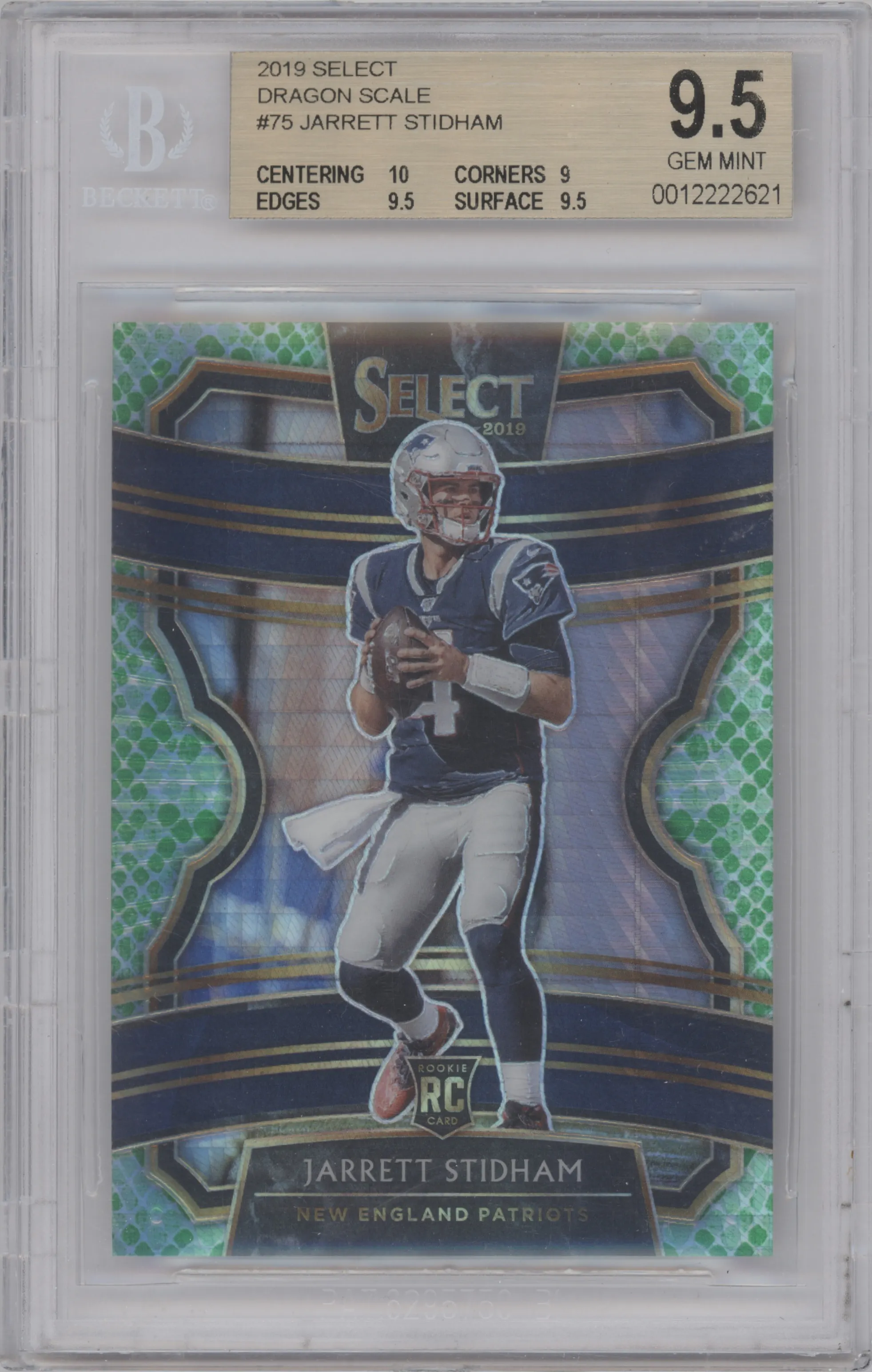 2019 Panini Select Jarrett Stidham Dragon Scale BGS 9.5