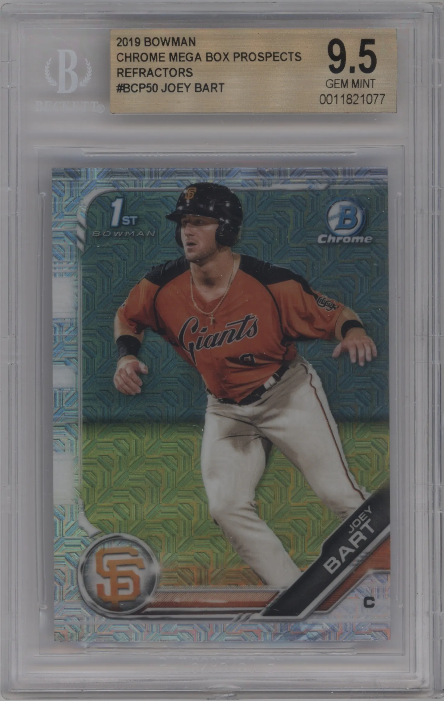2019 Bowman Mega Box Chrome Joey Bart Refractors #BCP-50 BGS 9.5