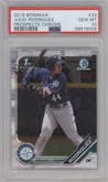 Julio Rodriguez from the 2019 Bowman  set graded by PSA and given an overall grade of 10.