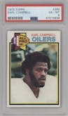 Earl Campbell from the 1979 Topps set graded by PSA and given an overall grade of 6.