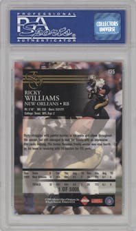 Ricky Williams from the 2000 Collector's Edge EG set featuring a Uncirculated parallel graded by PSA and given an overall grade of 9.