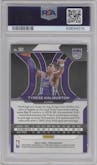 Tyrese Haliburton from the 2020-21 Panini Prizm set graded by PSA and given an overall grade of 10.