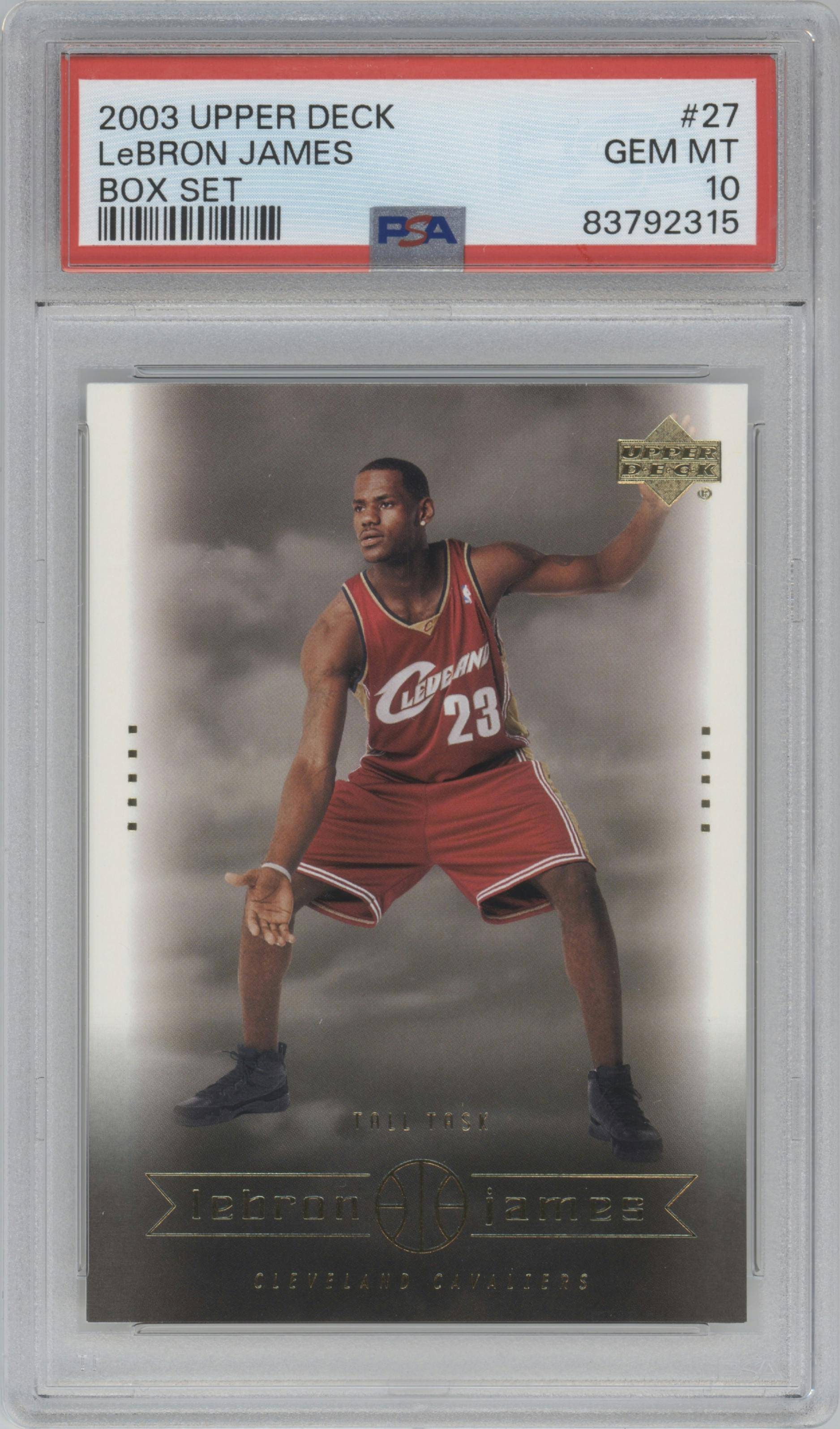 LeBron James from the 2003 Upper Deck LeBron James Box Set set graded by PSA and given an overall grade of 10.