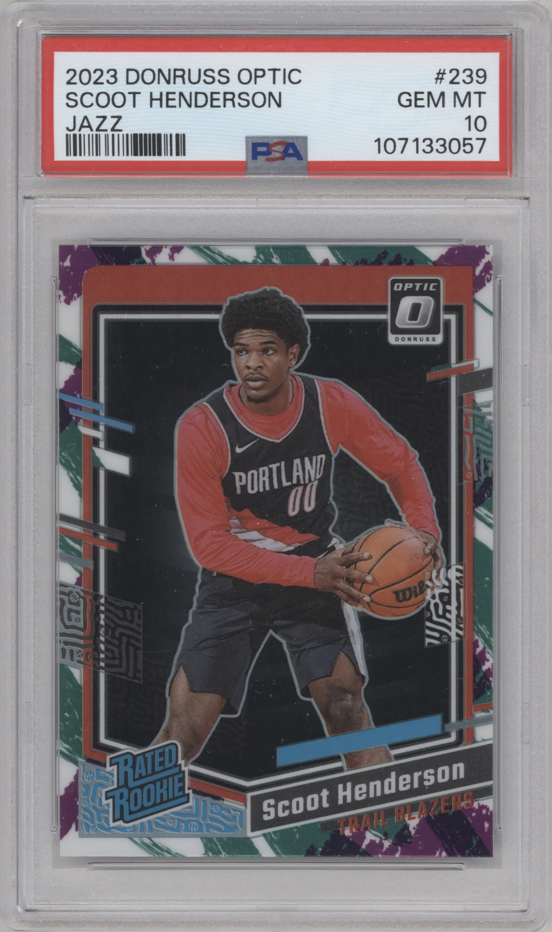 2023 Donruss Optic Rated Rookie Scoot Henderson Jazz #239 PSA 10