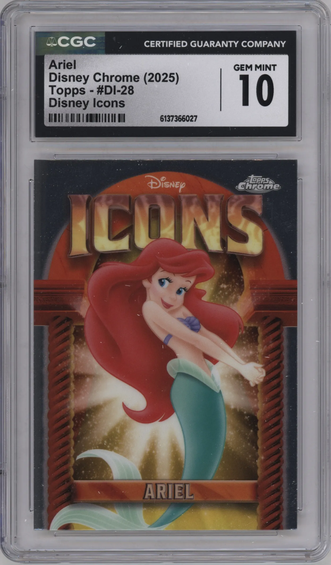 2025 Topps Chrome Disney Disney Icons Ariel #DI-28 CGC 10