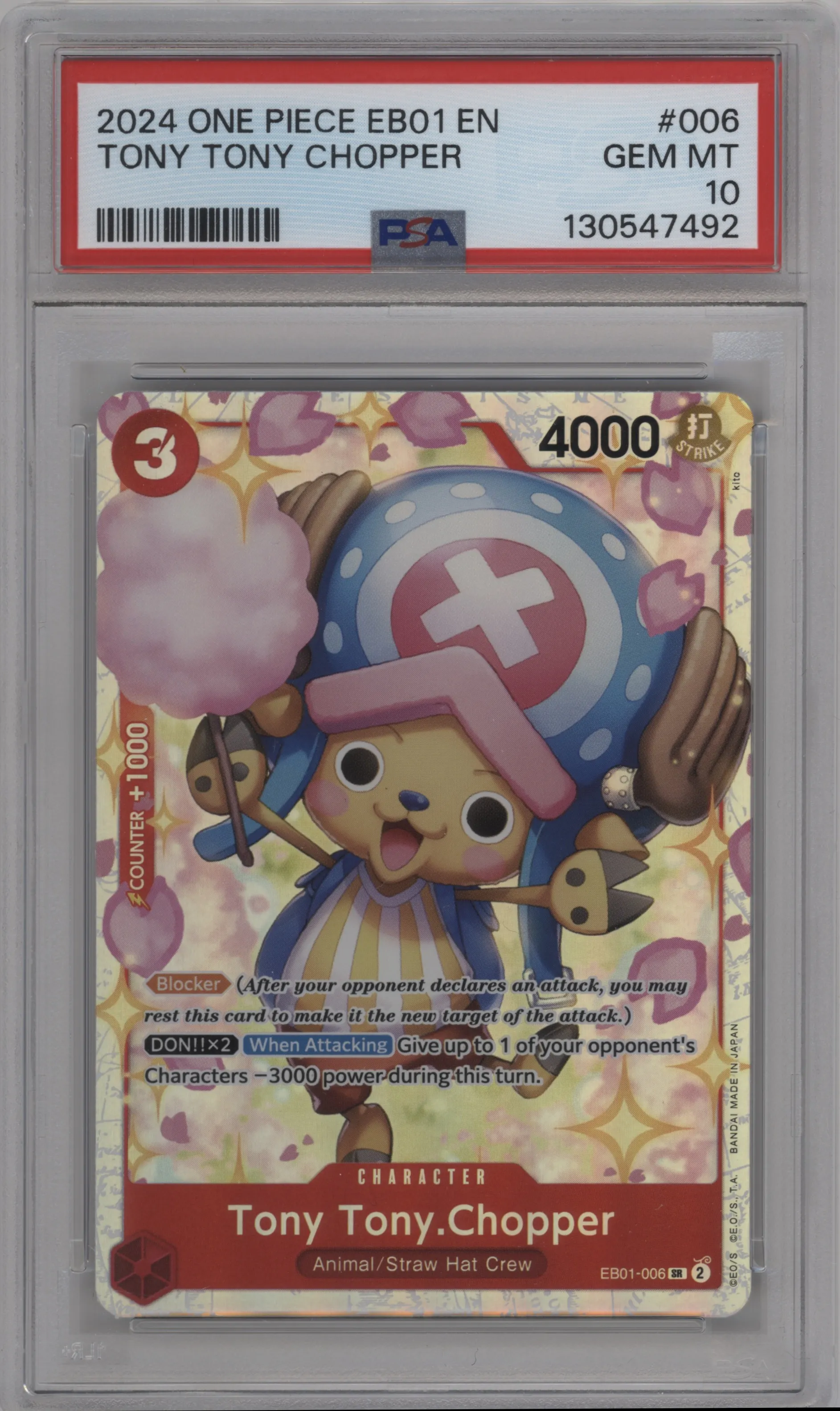 2024 One Piece Memorial Collection Tony Tony.Chopper SR #EB01-006 SR PSA 10