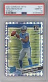 Hendon Hooker from the 2023 Donruss Optic set featuring a Shield parallel graded by PSA and given an overall grade of 10.