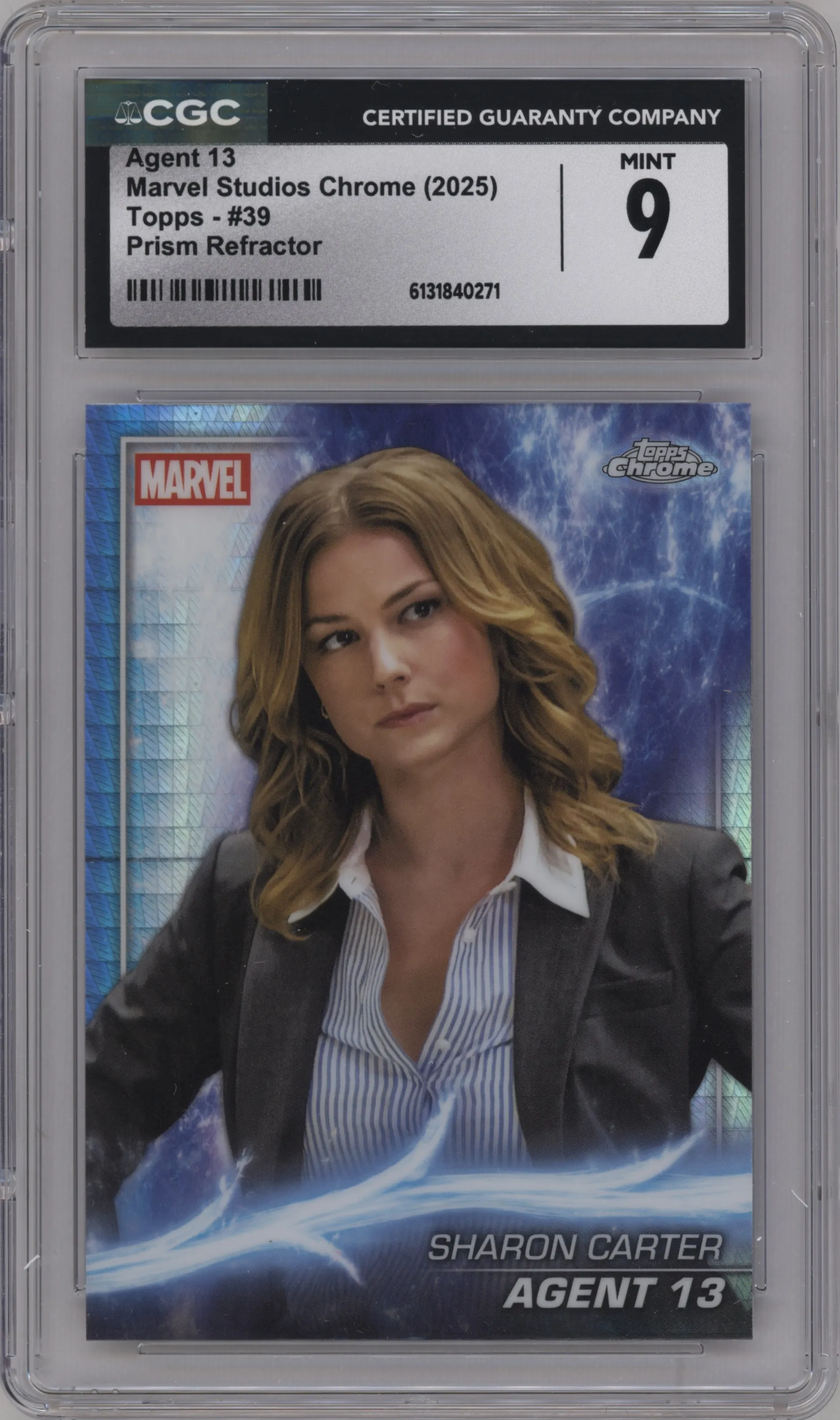 2025 Topps Chrome Marvel Studios Agent 13 Prism Refractor CGC 9