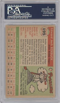 Ed Roebuck from the 1955 Topps set graded by PSA and given an overall grade of 6.