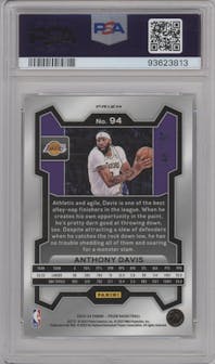 Anthony Davis from the 2023-24 Panini Prizm set featuring a Premium Factory Set parallel graded by PSA and given an overall grade of 10.