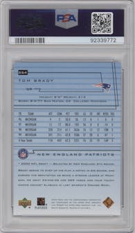 Tom Brady from the 2000 Upper Deck set graded by PSA and given an overall grade of 8.