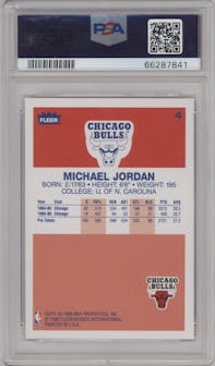 Michael Jordan from the 1996-97 Fleer set graded by PSA and given an overall grade of 9.