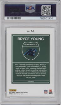 Bryce Young from the 2023 Donruss Optic set graded by PSA and given an overall grade of 10.