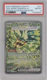 Teal Mask Ogerpon Ex from the 2024 Pokemon SV set graded by PSA and given an overall grade of 8.