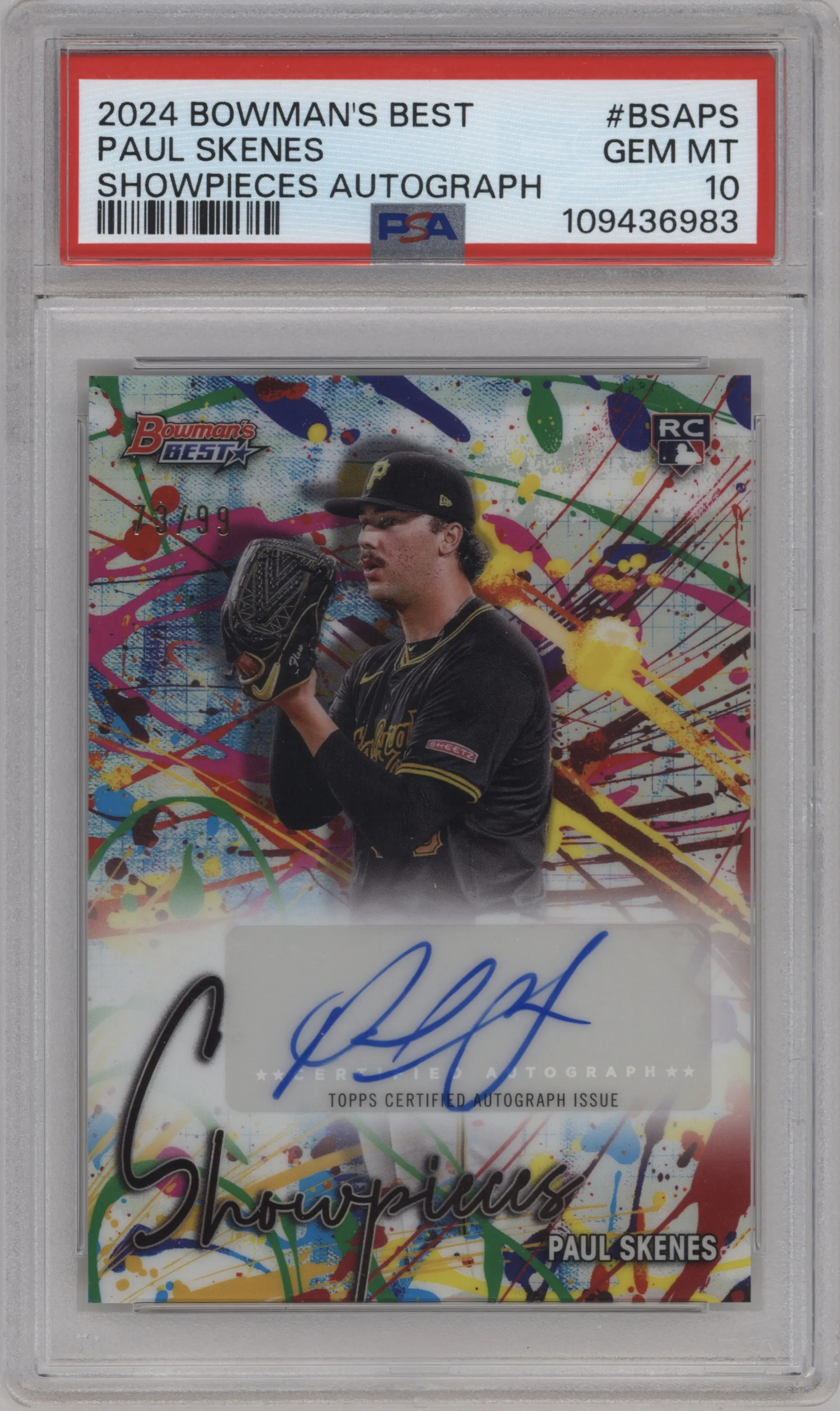2024 Bowman's Best Showpieces Auto. Paul Skenes #BSA-PS PSA 10