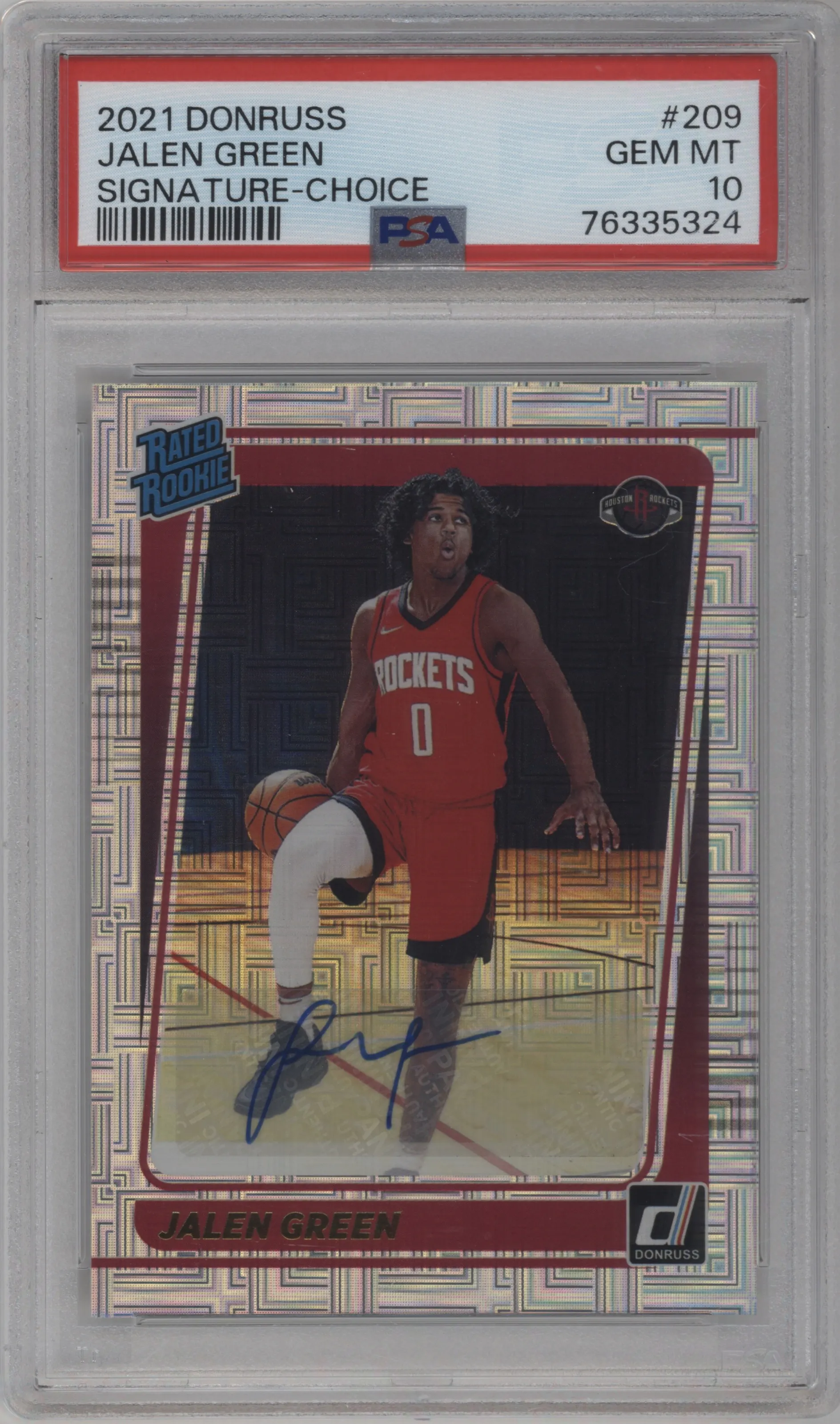 2021 Panini Donruss Rtd.Rke.Sig. Jalen Green Choice #209 PSA 10