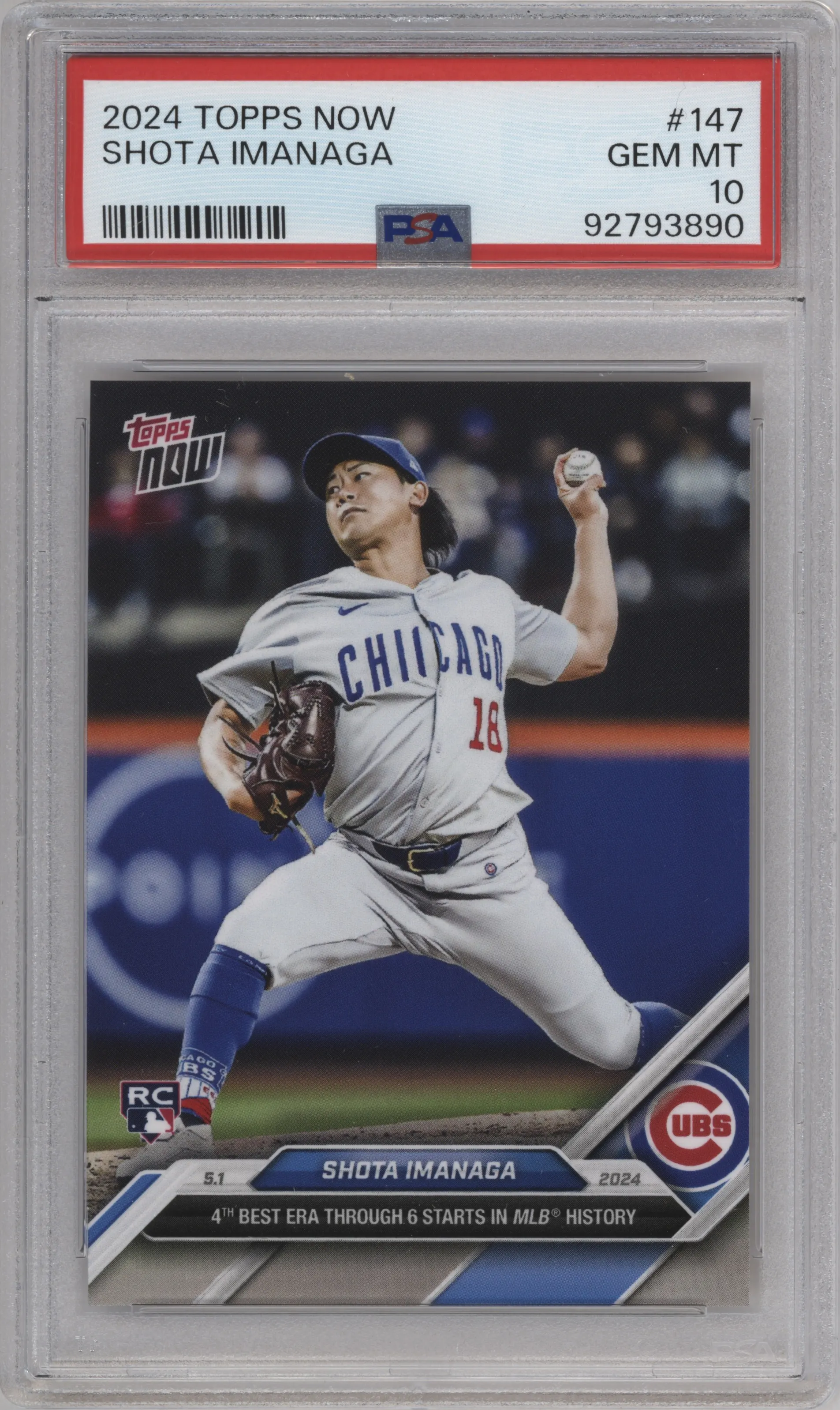 2024 Topps Now Shota Imanaga PSA 10