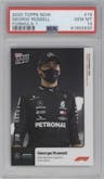 George Russell from the 2020 Topps Now Formula 1 Racing set graded by PSA and given an overall grade of 10.