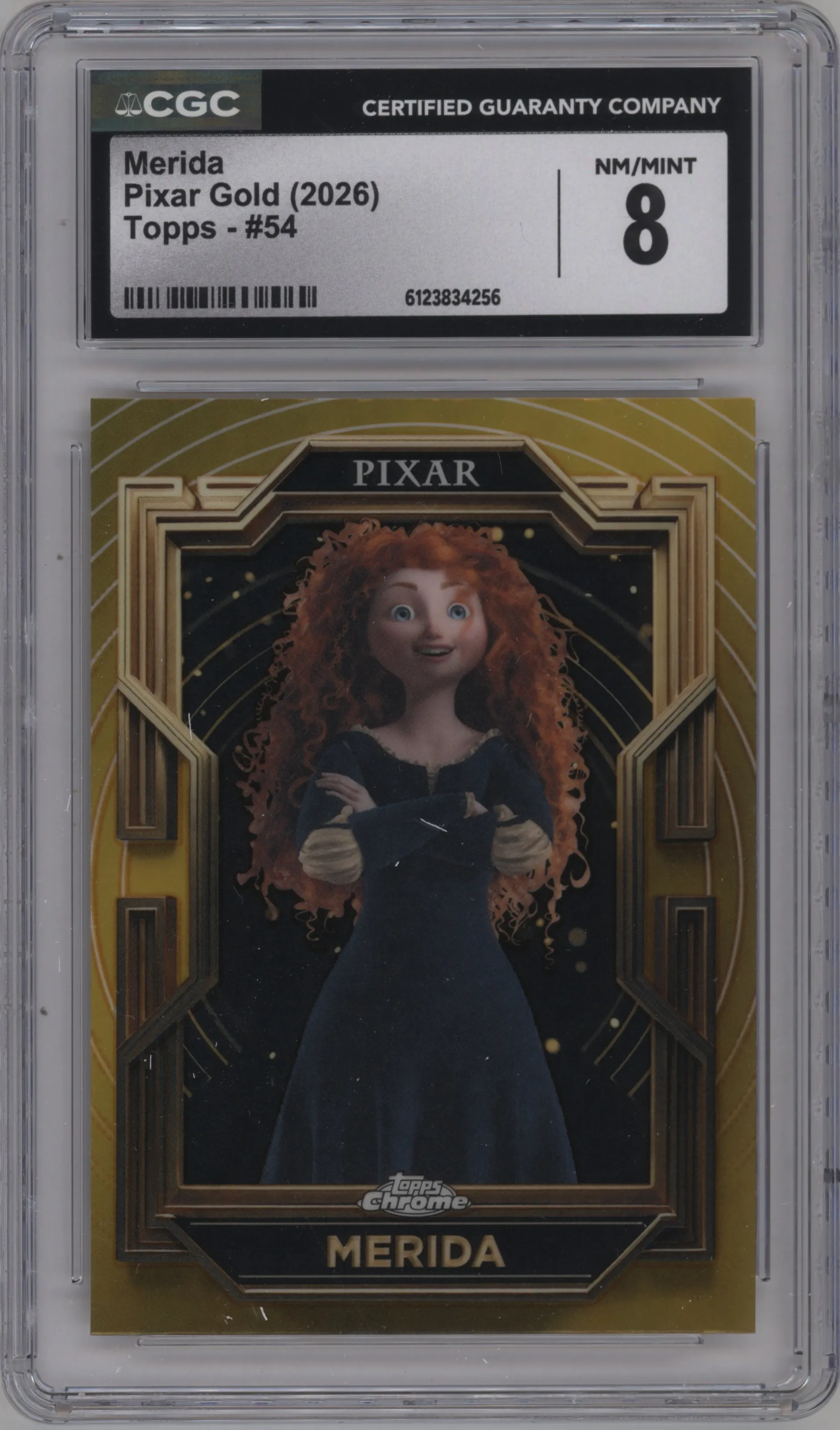2025 Topps Pixar Gold Merida CGC 8