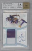 Justin Jefferson from the 2020 Panini Flawless set featuring a Silver parallel graded by Beckett and given an overall grade of 8.5.