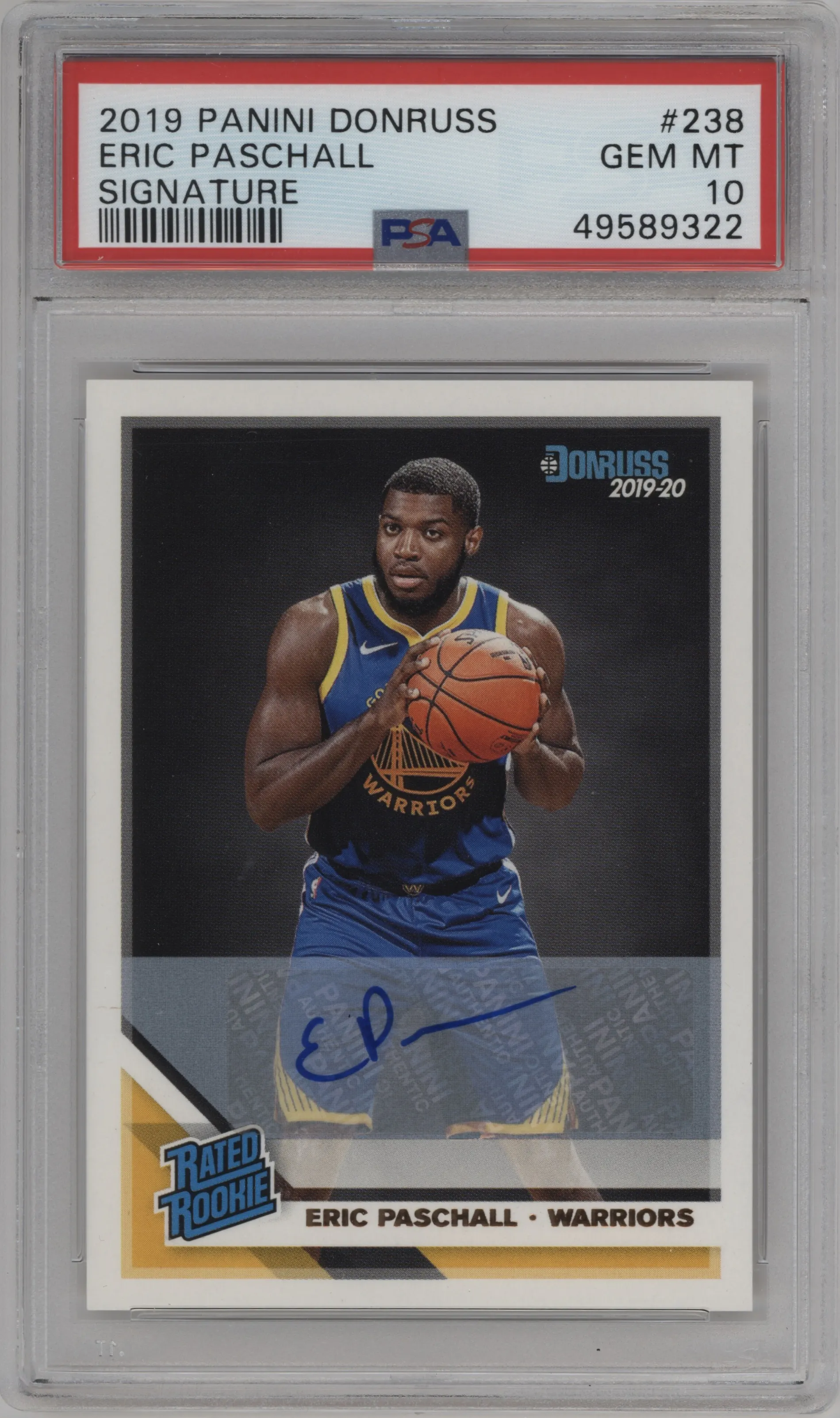 2019 Panini Donruss Rtd.Rke.Sig. Eric Paschall PSA 10