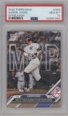 Aaron Judge from the 2024-25 Topps Now Off-Season set graded by PSA and given an overall grade of 10.