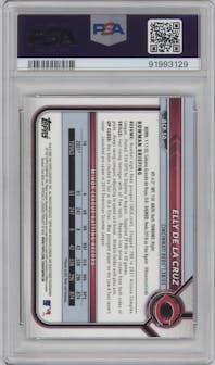 Elly De La Cruz from the 2022 Bowman set graded by PSA and given an overall grade of 9.