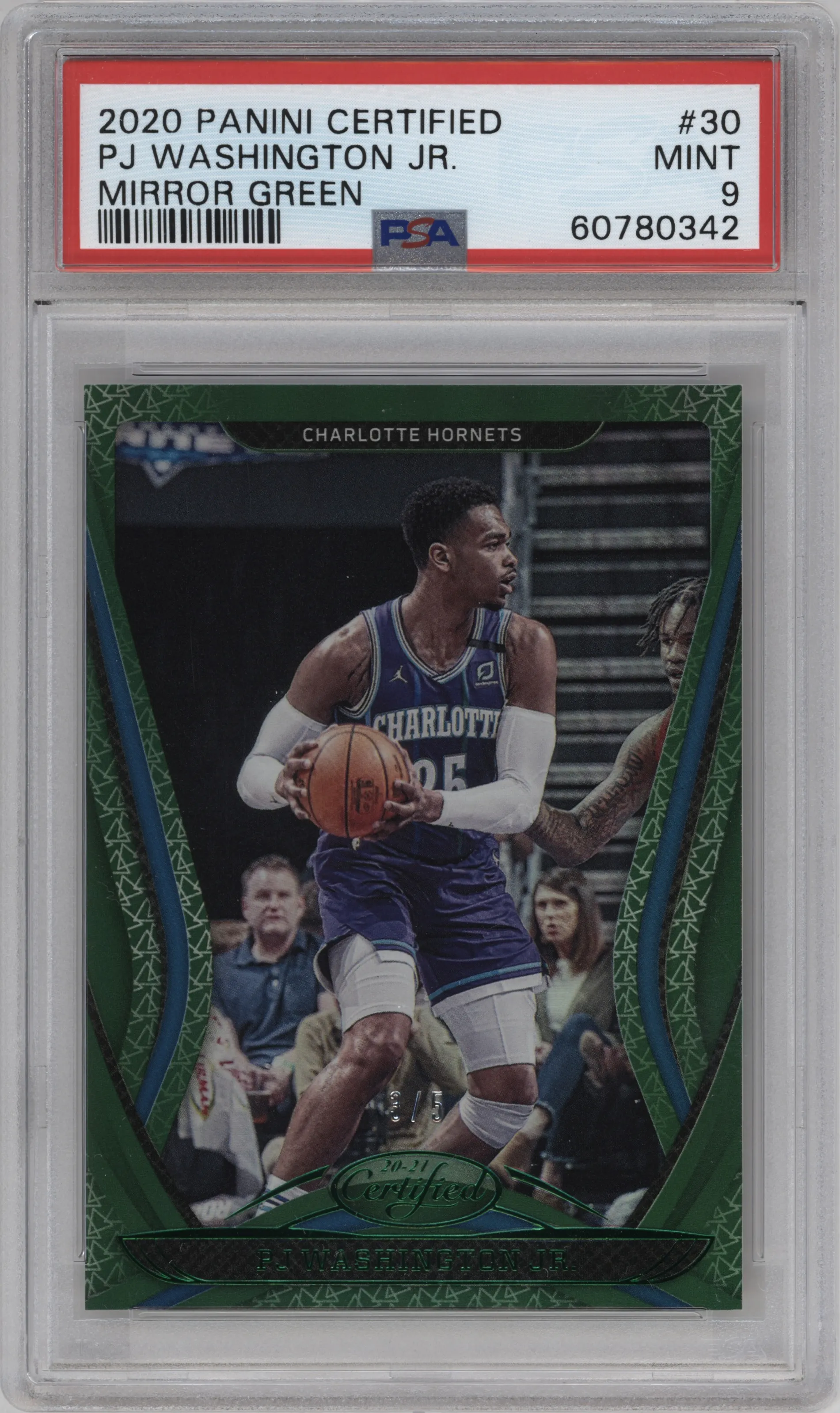 2020 Panini Certified PJ Washington Jr. Mirror Green #30 PSA 9