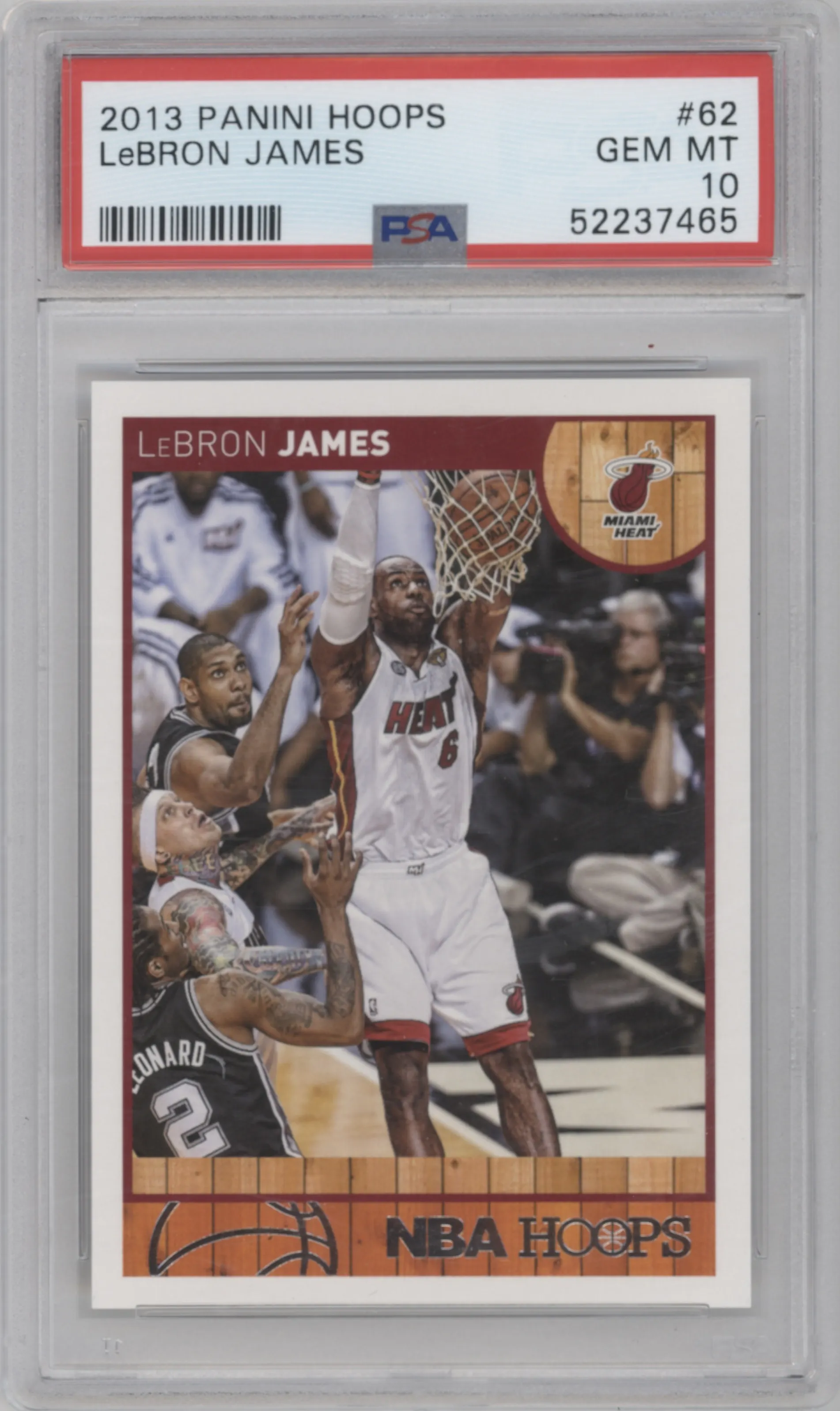 2013 Panini NBA Hoops LeBron James #62 PSA 10