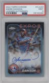 Andre Dawson from the 2024 Topps Chrome set graded by PSA and given an overall grade of 9.