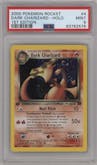 Dark Charizard from the 2000 Pokemon set graded by PSA and given an overall grade of 9.