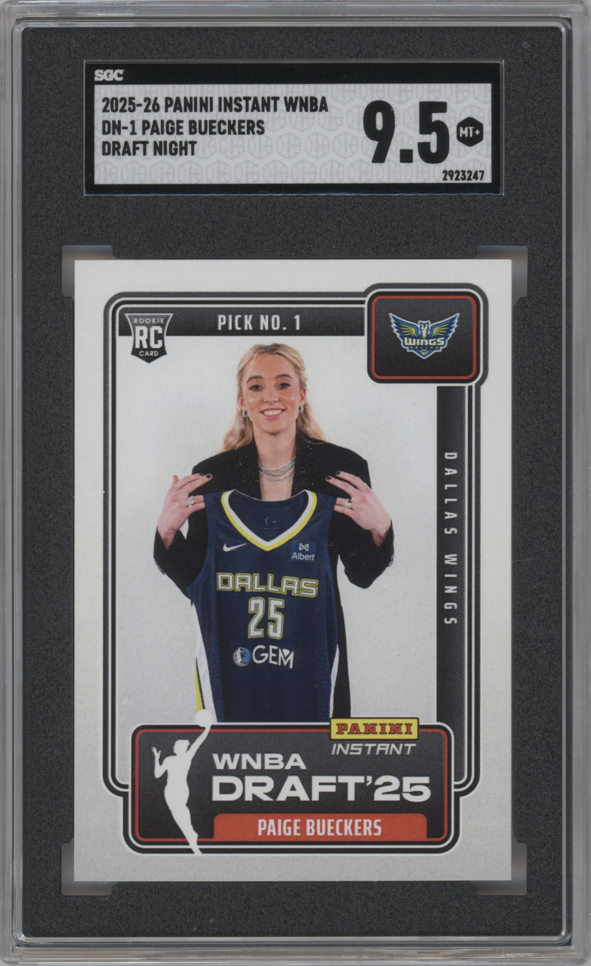 2025 Panini Instant WNBA Draft Night Paige Bueckers #DN-1 SGC 9.5