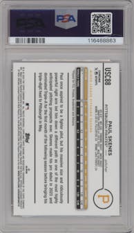 Paul Skenes from the 2024 Topps Chrome Update set featuring a X-Fractor parallel graded by PSA and given an overall grade of 10.