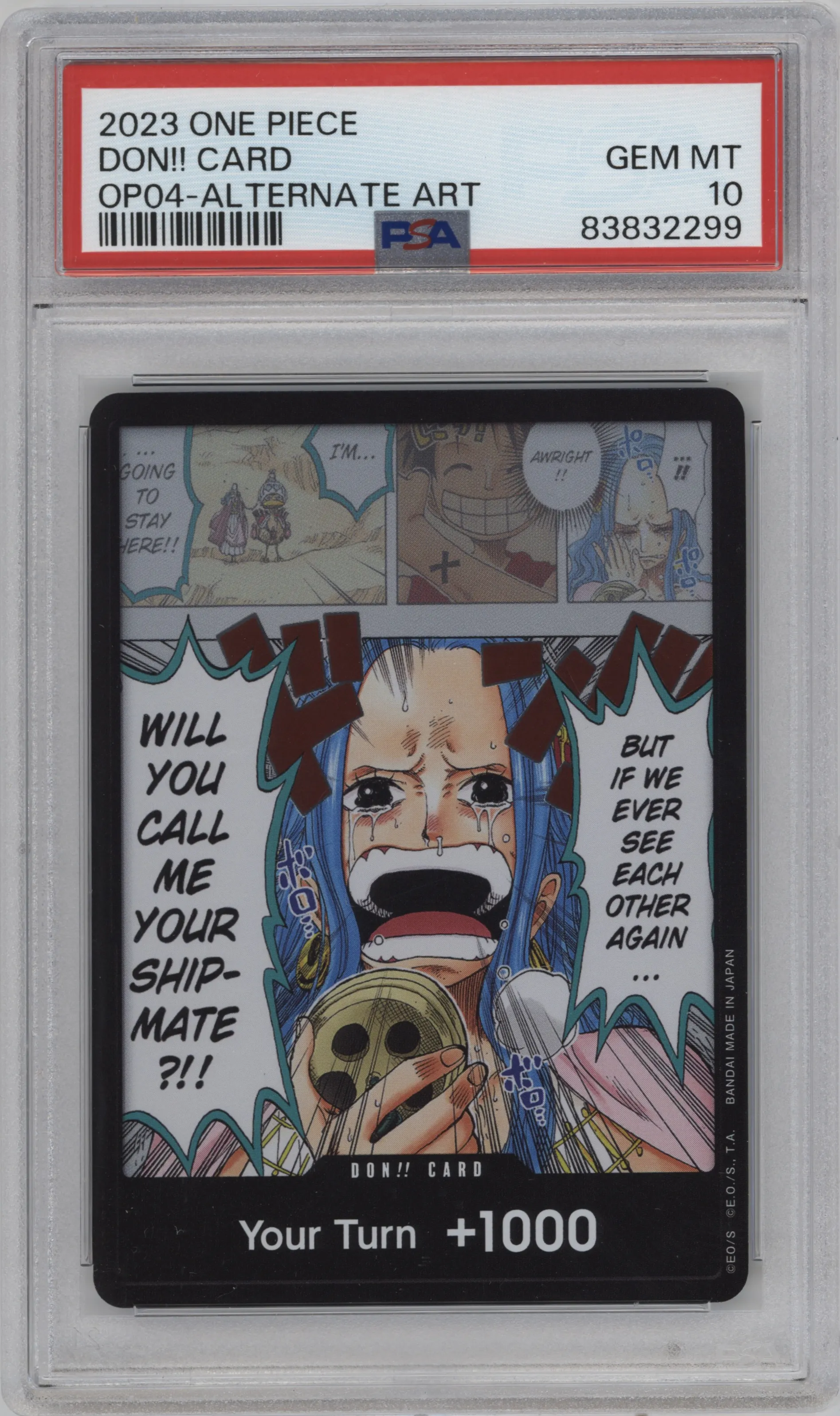 2023 One Piece Kingdoms of Intrigue DON!! Card Alternate Art PSA 10