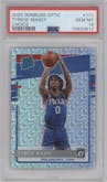 Tyrese Maxey from the 2020-21 Panini Donruss Optic set featuring a Choice parallel graded by PSA and given an overall grade of 10.