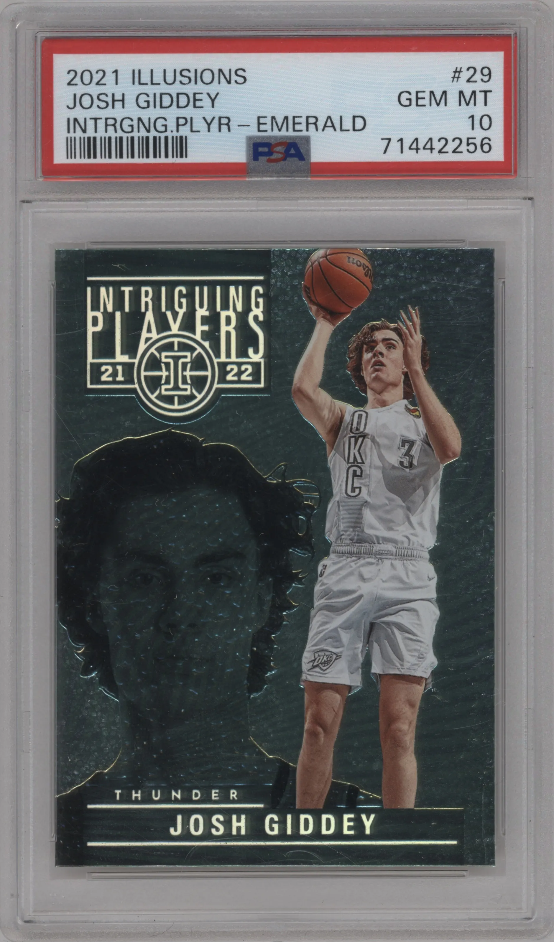 2021 Panini Illusions Intriguing Players Josh Giddey Emerald PSA 10
