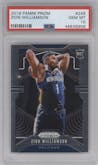 Zion Williamson from the 2019-20 Panini Prizm set graded by PSA and given an overall grade of 10.