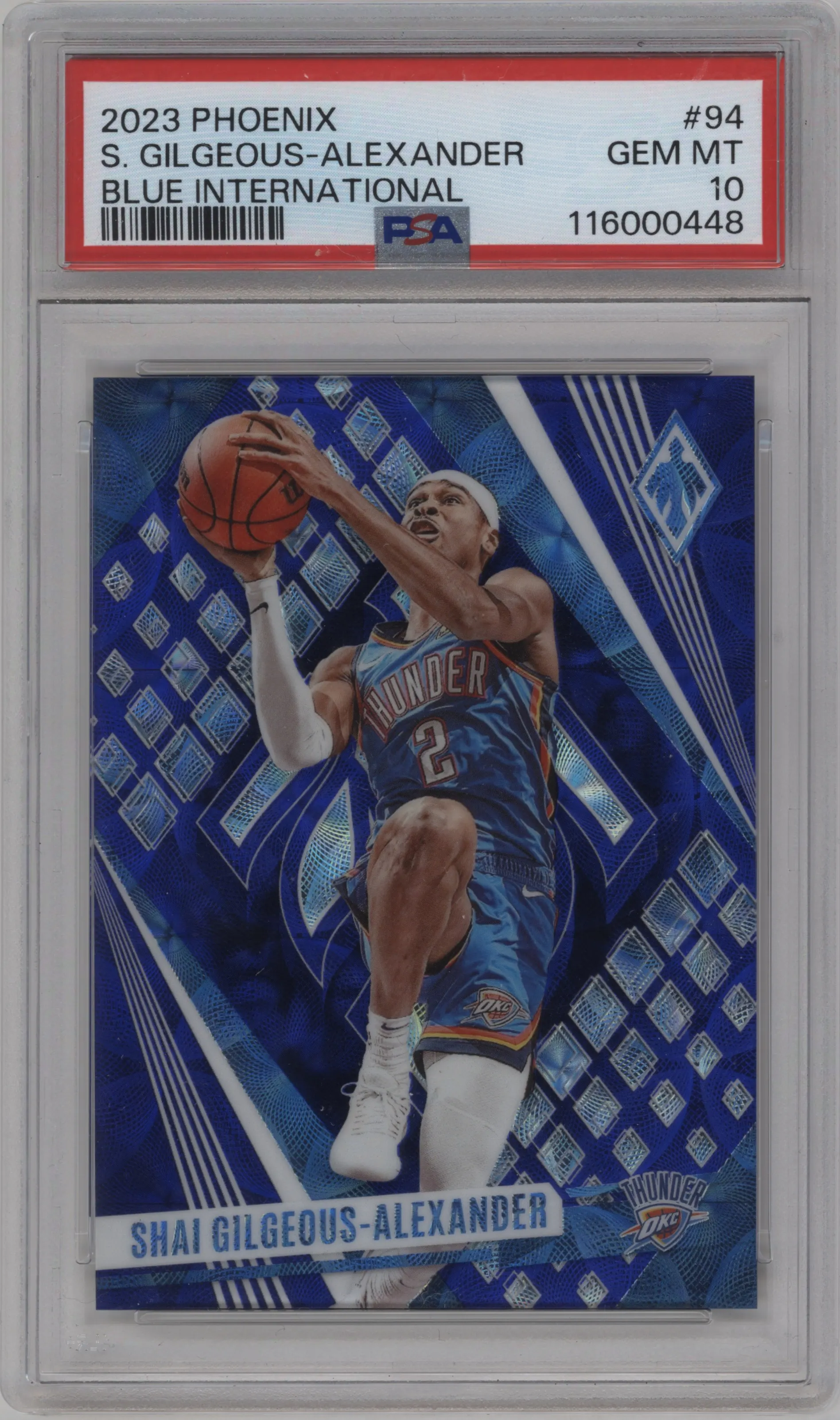 2023 Panini Phoenix Shai Gilgeous-Alexander International Blue #94 PSA 10